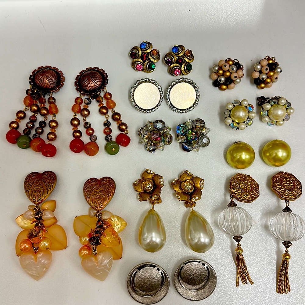 Vintage Earrings Lot Clip on
